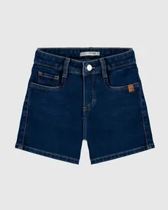 Shorts Infantil Menina Comfort Cintura Média Em Jeans Moletom Malwee Kids Azul - 4