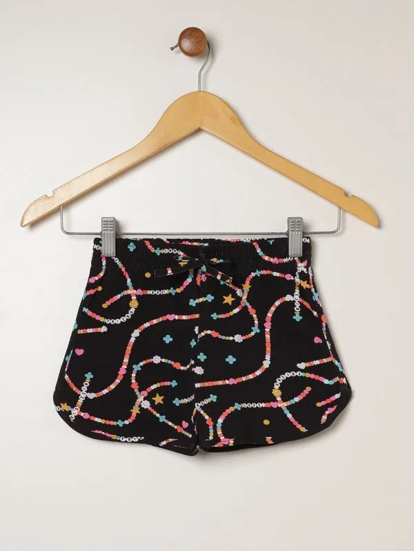 Short Cotton Infantil Para Menina - PRETO 8