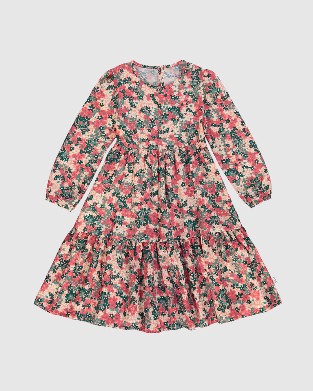 Vestido Infantil Marias Manga Longa Floral Em Viscose Malwee Kids