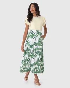 Blusa Feminina Manga Babados Em Malha Linho Off White - M