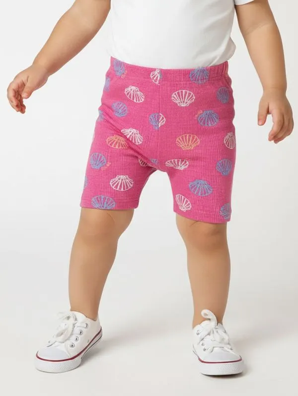 Bermuda Cotton Infantil Para Menina - ROSA 1