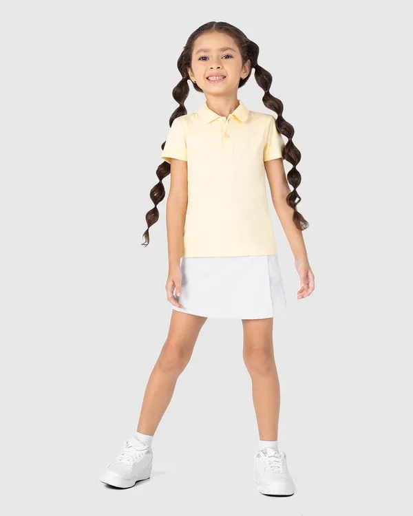 Shorts Saia Infantil Menina Bolso Faca Em Sarja Com Elastano Malwee Kids Branco - 4
