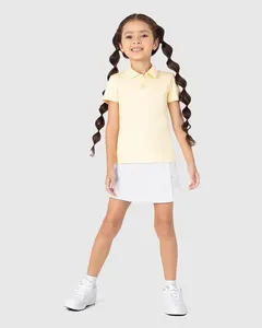Shorts Saia Infantil Menina Bolso Faca Em Sarja Com Elastano Malwee Kids Branco - 4