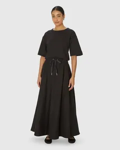 Saia Midi Feminina Evasê Bolso Lateral - Abrace O Futuro Preto - GG