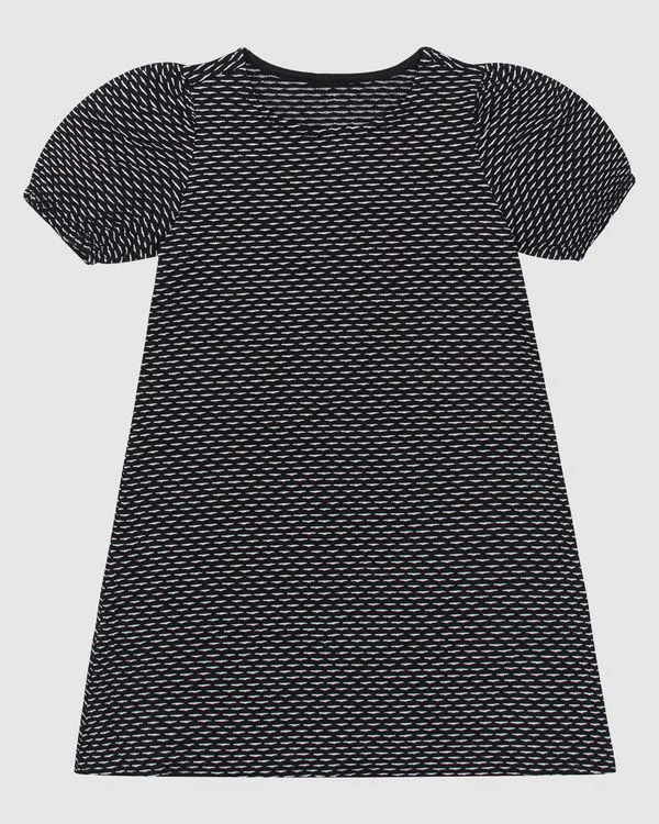 Vestido Infantil Com Manga Bufante Em Malha Texturizada Malwee Kids Branco - 14