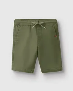 Bermuda Menino Jogger Cadarço Frontal Em Sarja Stretch - Carinhoso Verde - 10