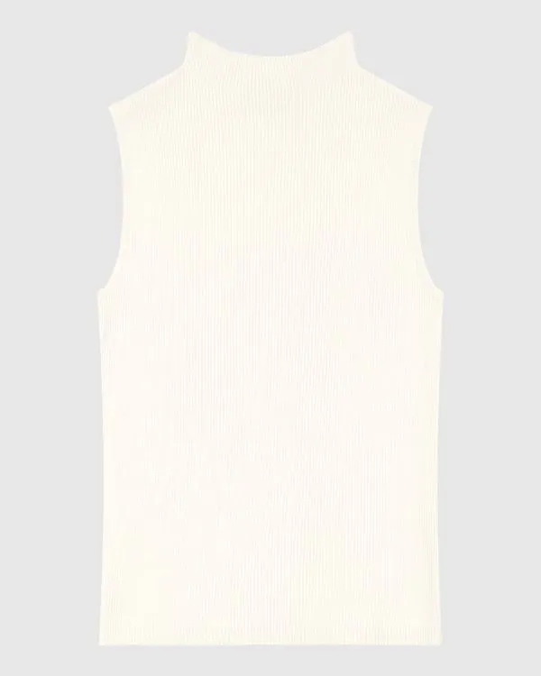 Regata Justa Feminina Gola Alta Em Tricô - ENFIM Off White - P