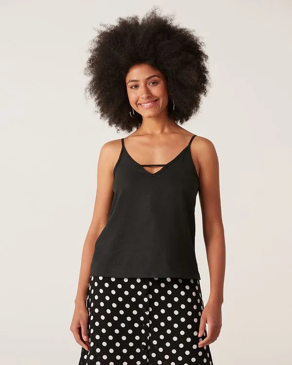 Blusa Em Crepe Com Brilho Malwee Preto - M