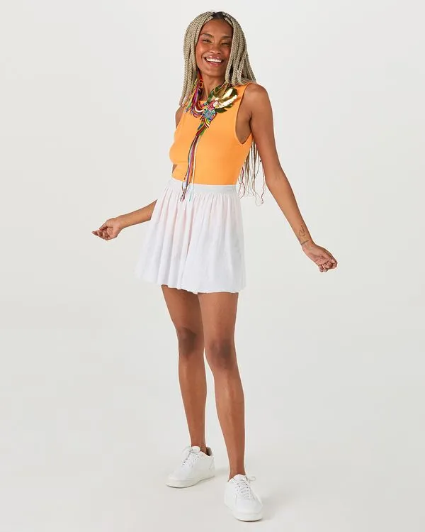 Saia Feminina Cintura Alta Em Tule Off White - M