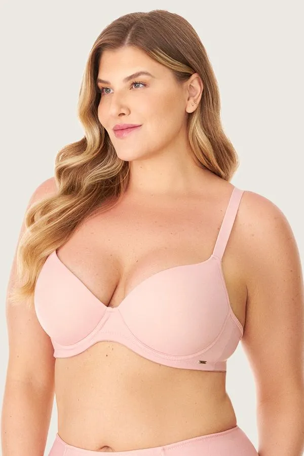 Sutiã Plus Com Bojo Taça c Power Liso Blush Blush - 44C