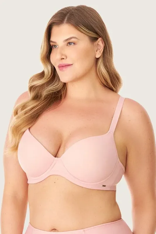 Sutiã Plus Com Bojo Taça c Power Liso Blush Blush - 44C