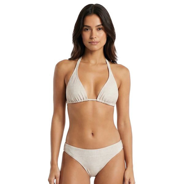 Conjunto de Biquíni Top Cortinão e Calcinha Biquinão Bege Bege - GG
