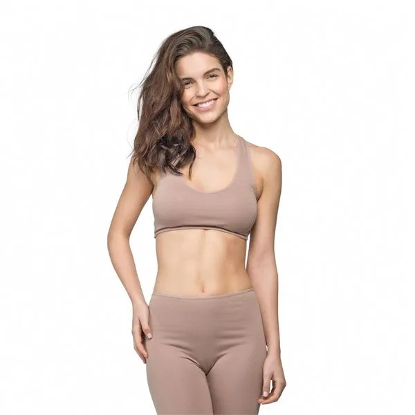 Top Alças Cruzadas Algodão Egípcio Nozes Nozes - G