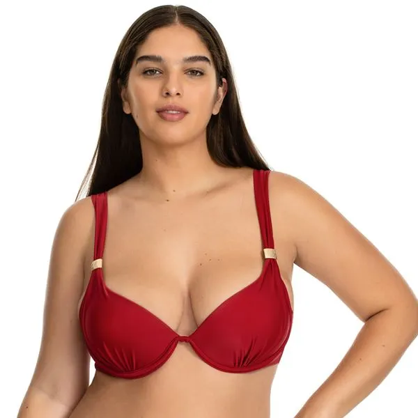 Top Biquíni Meia Taça Essence Vermelho Vermelho - G
