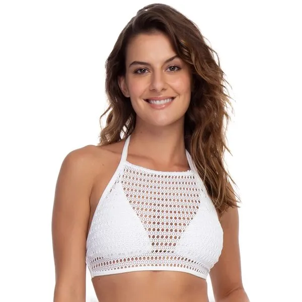 Saída de Praia Cropped Rendado Off White Off White - G
