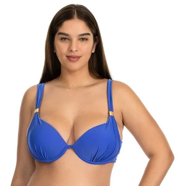Top Biquíni Meia Taça Essence Azul Azul - GG