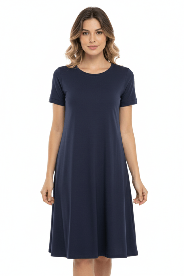 Camisola Feminina 100% Algodão Pima Marinho Marinho - GG