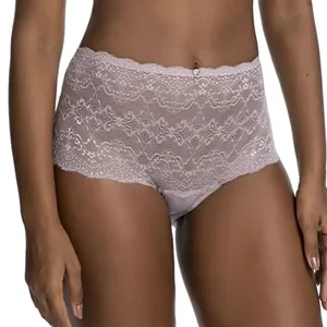 Calcinha Caleçon Renda Bolonha Mauve Mauve - GG