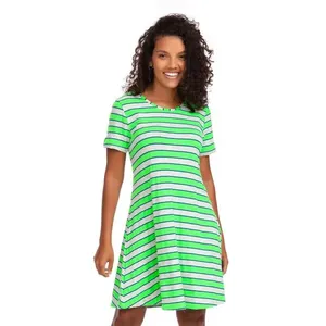Camisola Curta Homewear Listra Verde Listra Verde - G