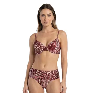 Conjunto de Biquíni Top Com Aro e Calcinha Lateral Dupla Folhagens 65560 Folhagens 65560 - G