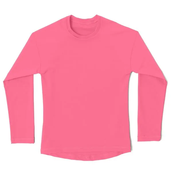 Camiseta Uv Manga Longa Infantil Rosa Rosa - 10