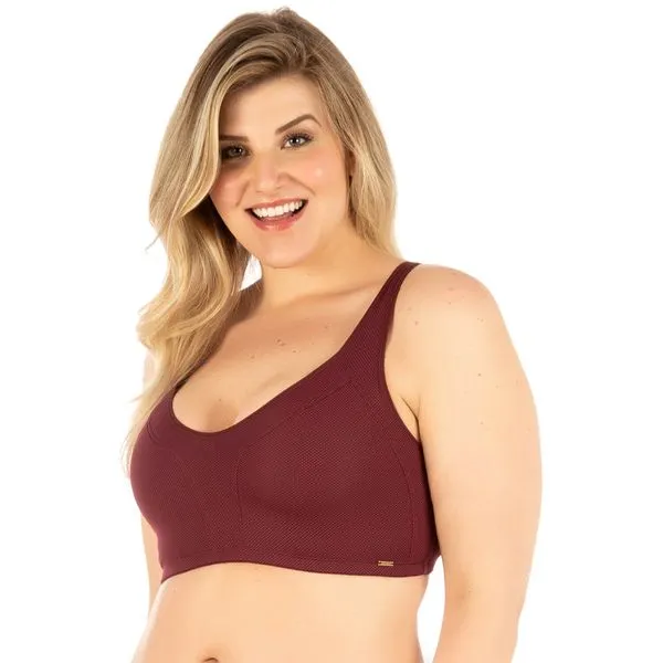 Sutiã Top Plus Dry Air Marsala Marsala - 44