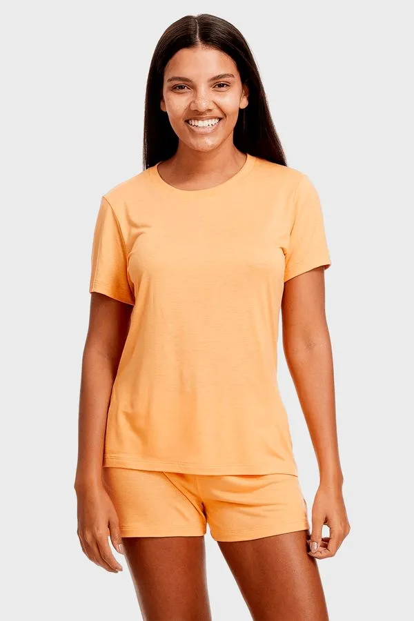 Pijama Feminino em Viscose Laranja Laranja - M