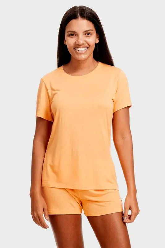 Pijama Feminino em Viscose Laranja Laranja - P
