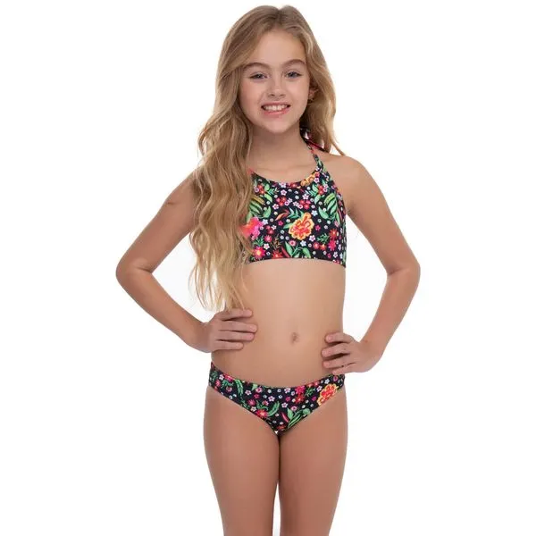 Conjunto de Biquíni Top e Calcinha Com Babado Infantil Folk Folk - 4
