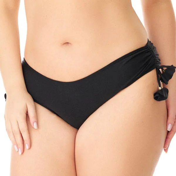 Calcinha Lateral Regulável Plus Essence Preto Preto - M