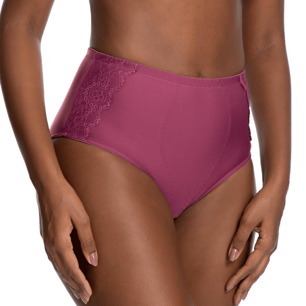 Calcinha Cinta Plus Power Renda Merlot Merlot - G