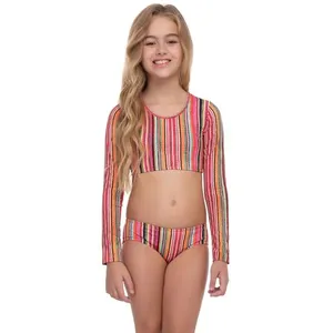 Conjunto de Biquíni Cropped Manga Longa Infantil Etnia Etnia - 6