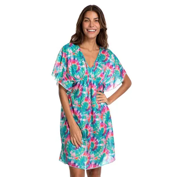 Saída de Praia Estampada Beach Party Tie Dye Tie Dye - G