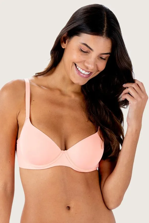 Sutiã Meia Taça Bojo Básico Liso Apricot Apricot - 48