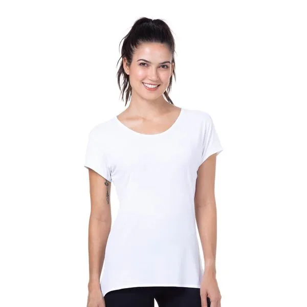 Camiseta Baby Look Branco Branco - G