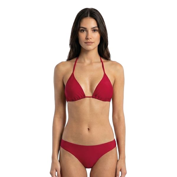 Conjunto de Biquíni Top Cortininha e Calcinha Biquíni Vinho 8457 Vinho 8457 - M