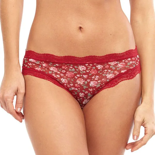 Calcinha Biquíni em Tule Milão Vermelho Vermelho - G