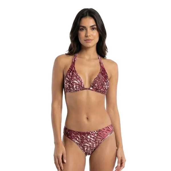 Conjunto de Biquíni Top Cortinão e Calcinha Biquinão Folhagem Folhagem - GG