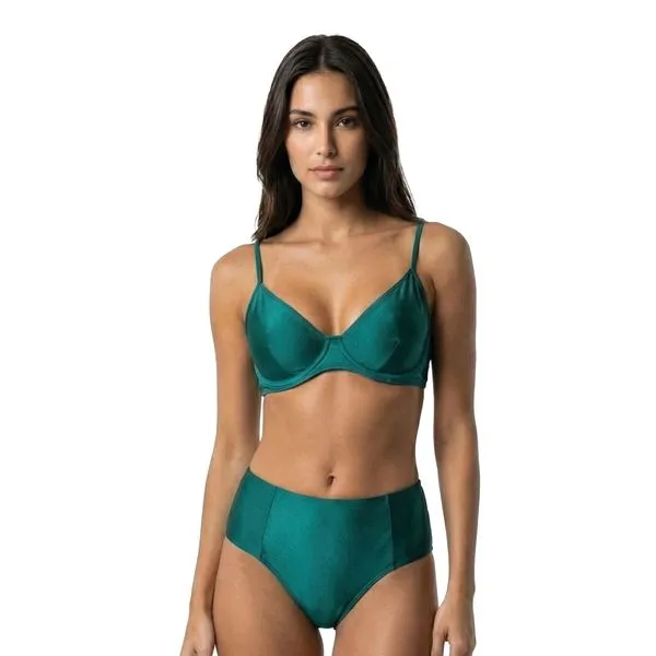 Conjunto de Biquíni Top Aro e Calcinha Lateral Dupla Plus Verde Verde - GG
