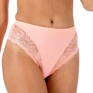 Calcinha Alta Plus Power Renda Apricot Apricot - M