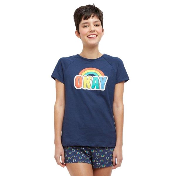 Pijama Rainbow ""okay"" Marinho Marinho - M
