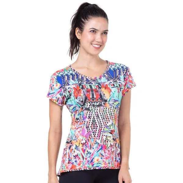 Camiseta Baby Look Estampado Estampado - GG