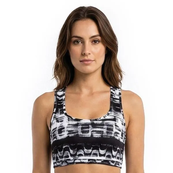 Top Fitness Estampado Preto / Branco Preto / Branco - M