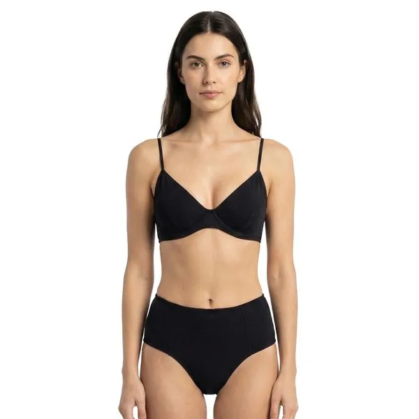 Conjunto de Biquíni Top Aro e Calcinha Lateral Dupla Plus Preto Folha Preto Folha - M