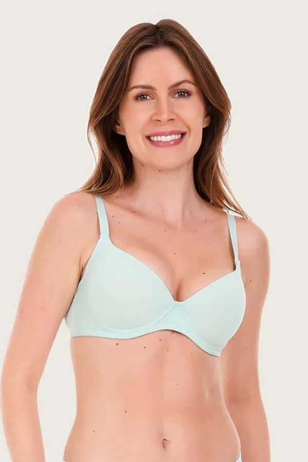 Sutiã Meia Taça Bojo Básico Liso Menta Menta - 46