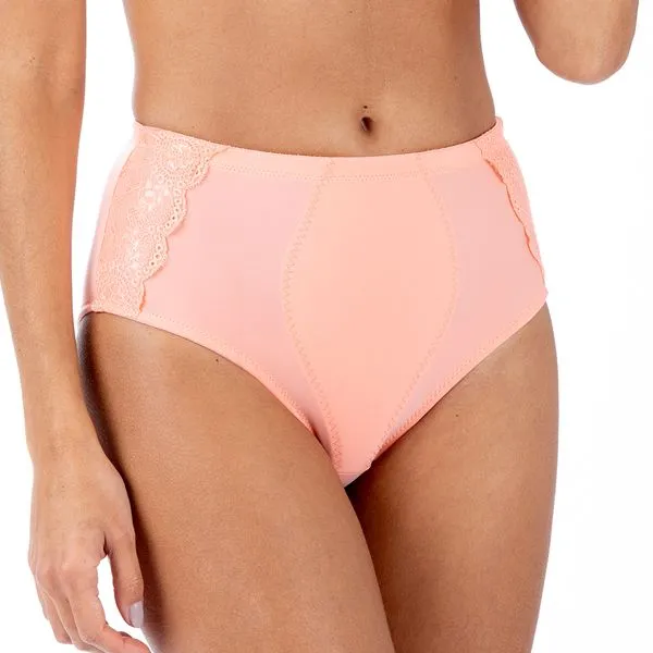 Calcinha Cinta Plus Power Renda Apricot Apricot - M