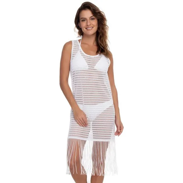 Vestido Saída de Praia Rendado Off White Off White - M