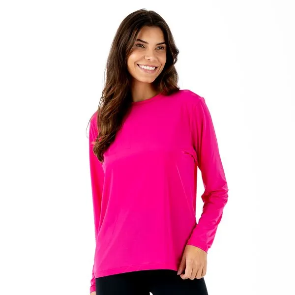 Camiseta Uv Manga Longa Pink Pink - M