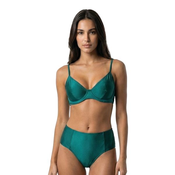 Conjunto de Biquíni Top Aro e Calcinha Lateral Dupla Plus Verde Verde - M