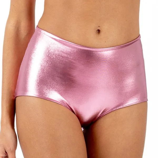 Hot Pant Metalizado Festas Rosa Rosa - P